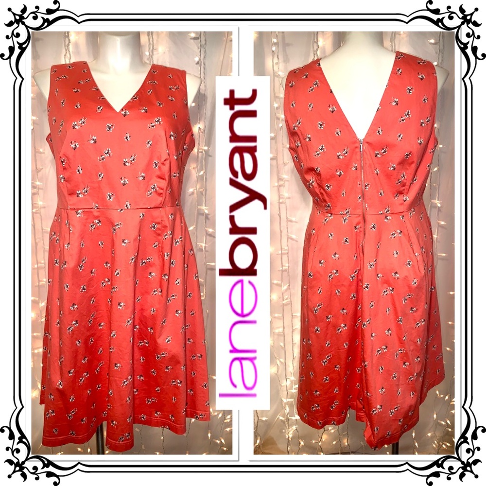 LANE BRYANT ⭐️ Sleeveless Floral Skater Dress